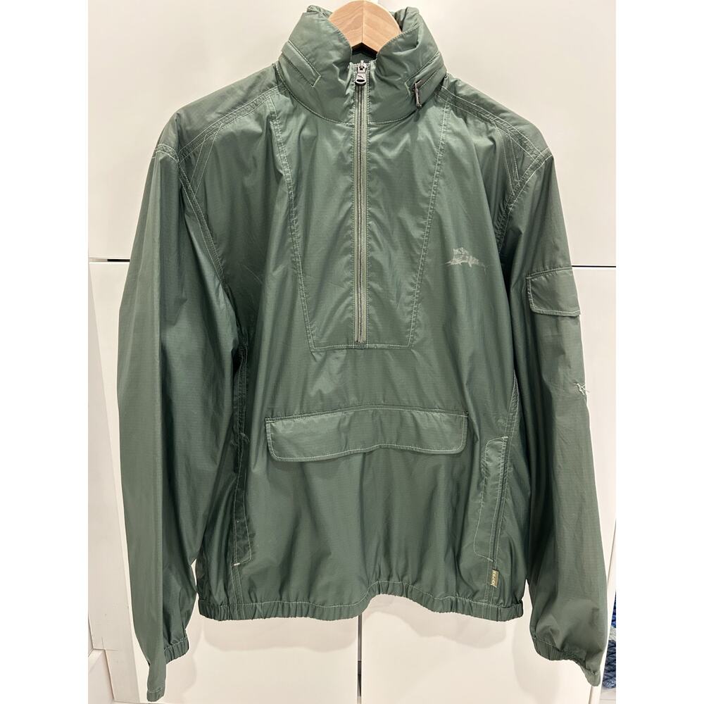 Tommy Bahama RELAX Men’s Medium Green Half-Zip Anorak Windbreaker Marlin Logo